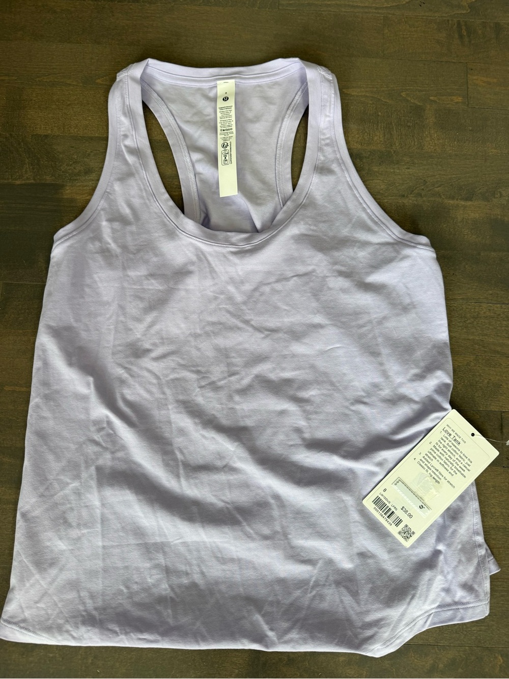 Lululemon Love Tank Lavender Purple Size 8 NWT